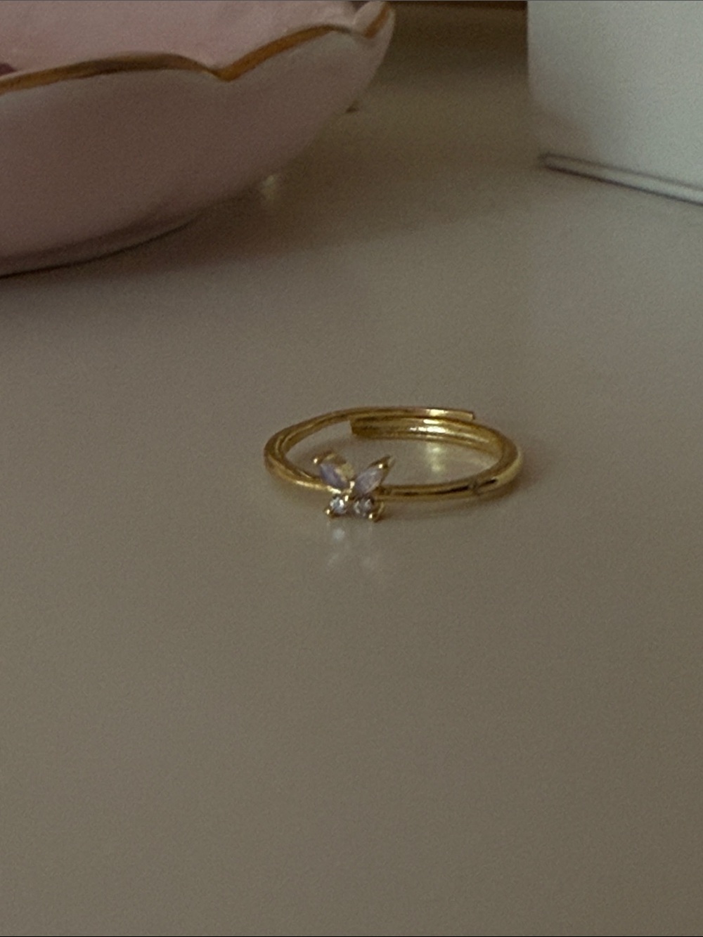 Gold adjustable butterfly Ring